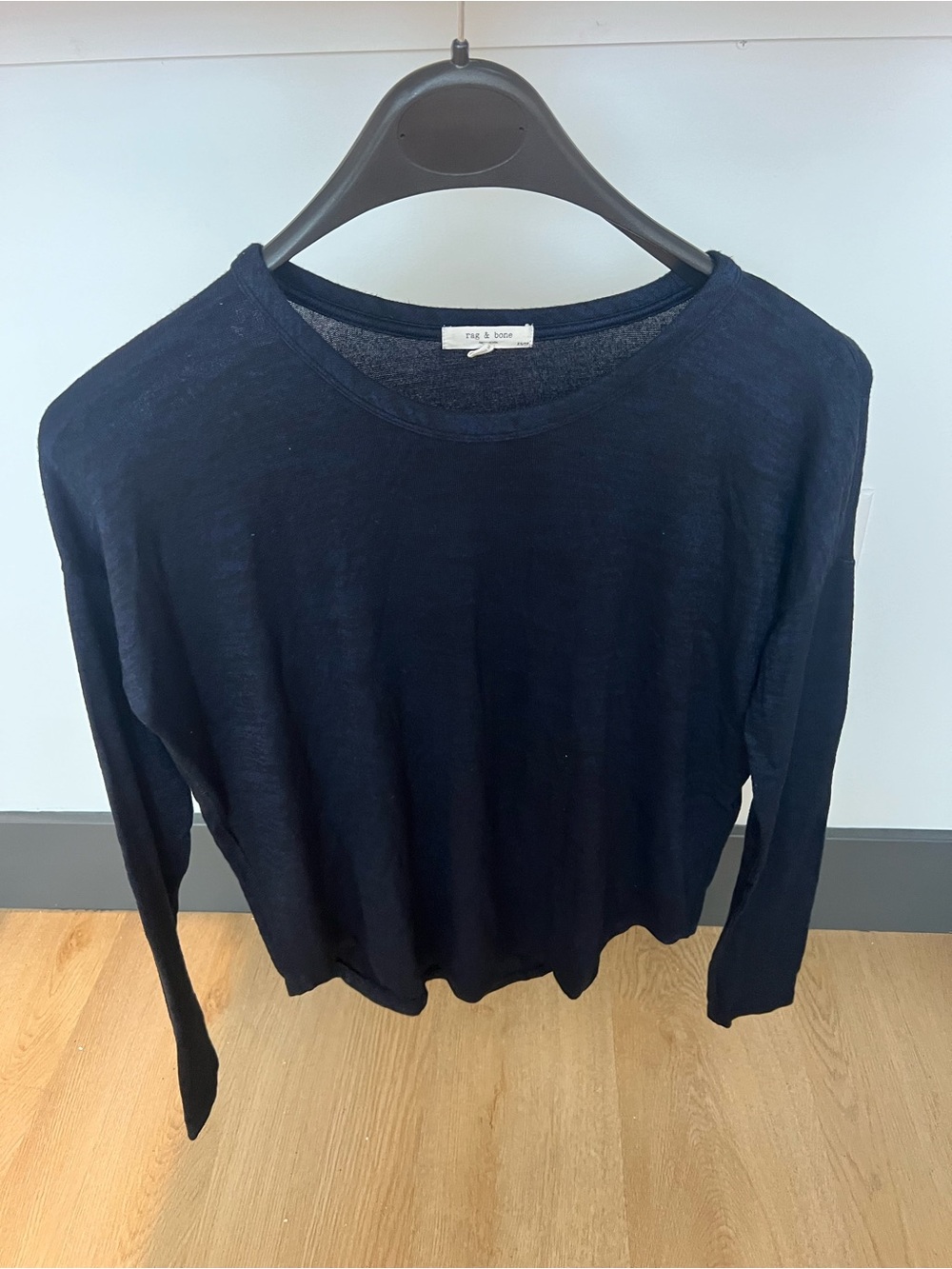 rag & bone Navy Lightweight Long-Sleeve Crewneck Tee